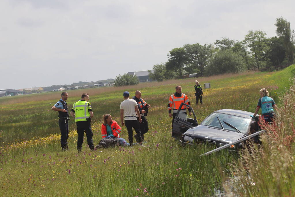 Auto met twee inzittenden belandt in het water