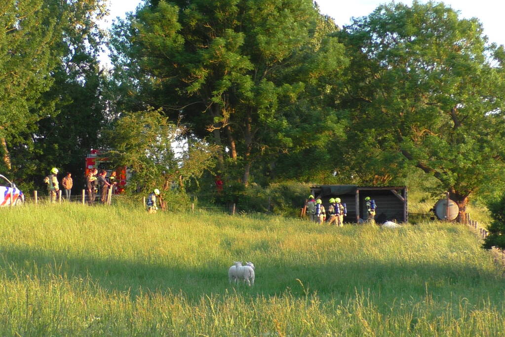 Brand in schuur voor schapen snel onder controle