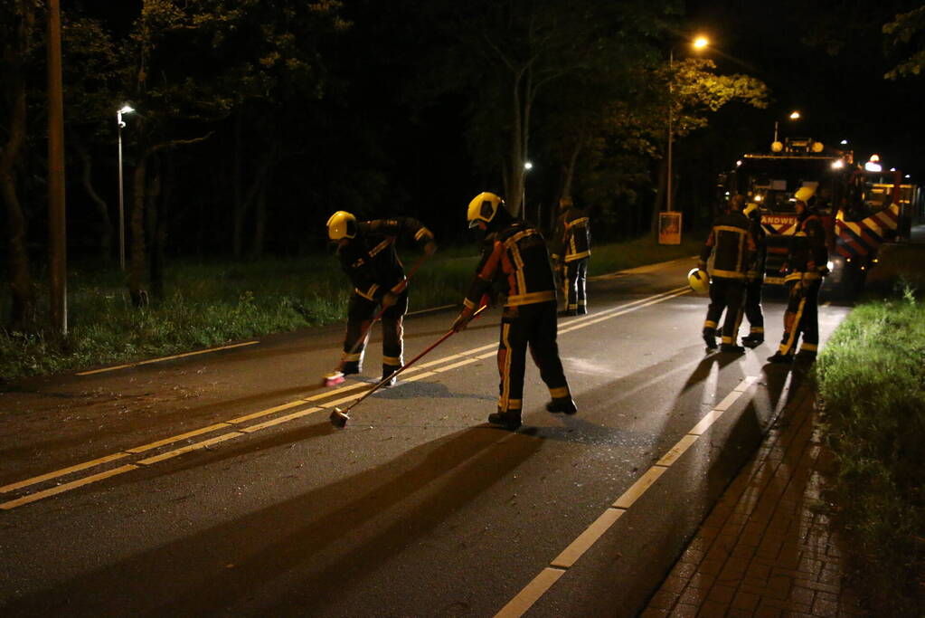 Personenauto beschadigd na omvallende boom