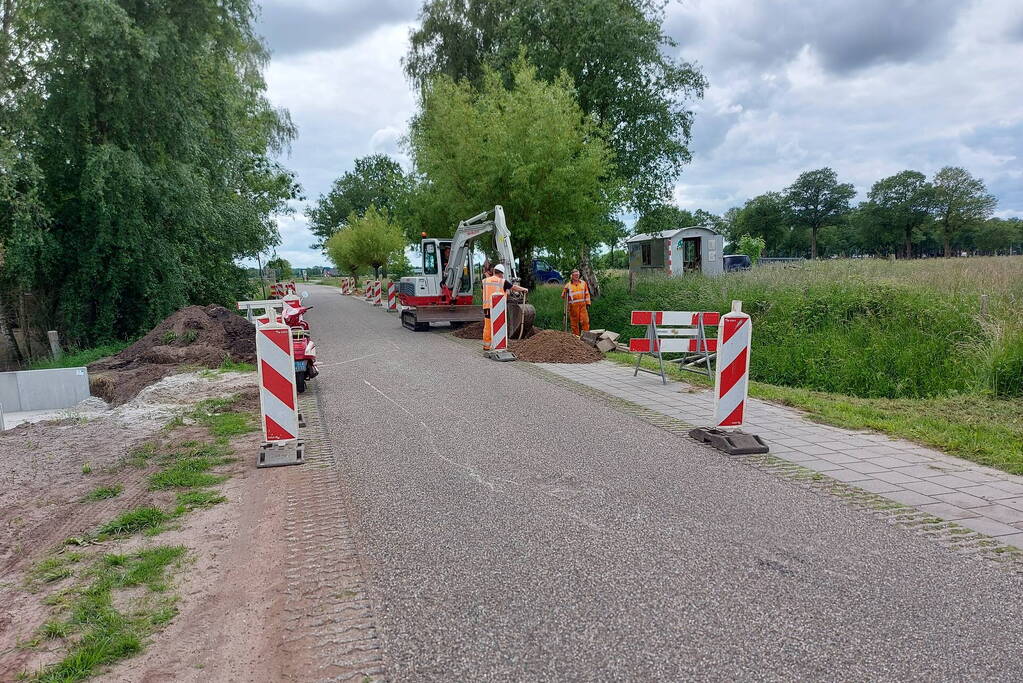 Waterleiding geraakt tijdens werkzaamheden