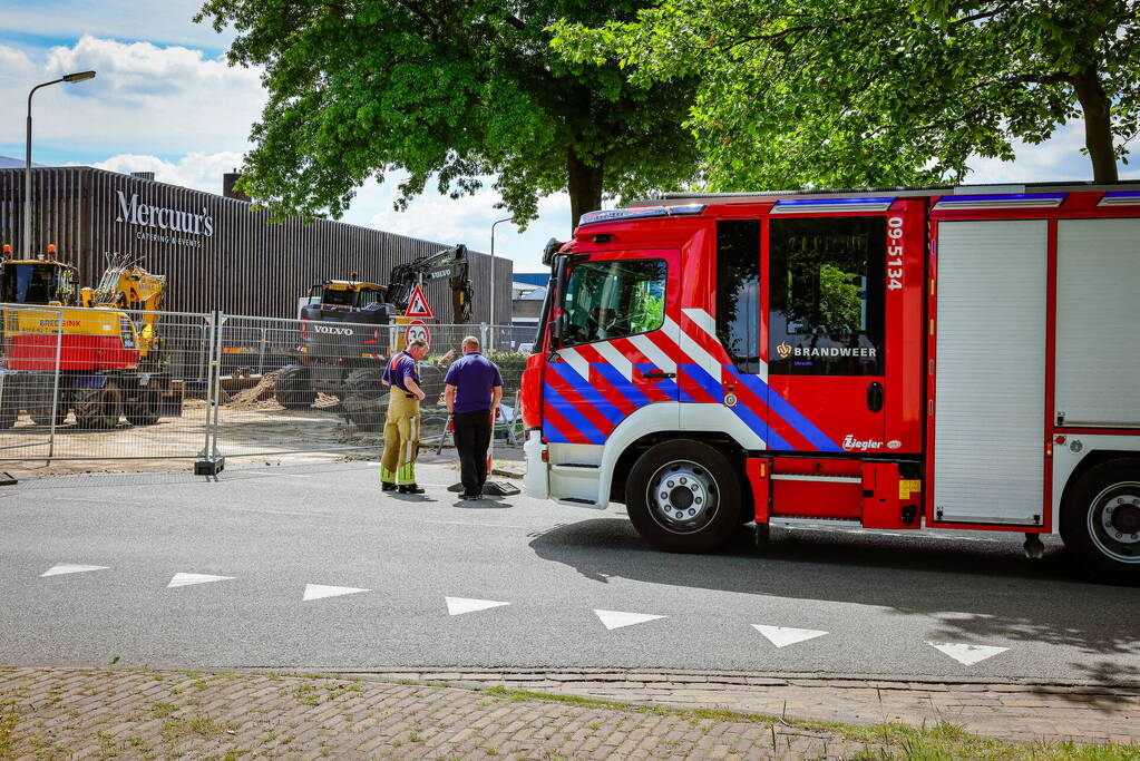 Gasleiding geraakt bij graafwerkzaamheden