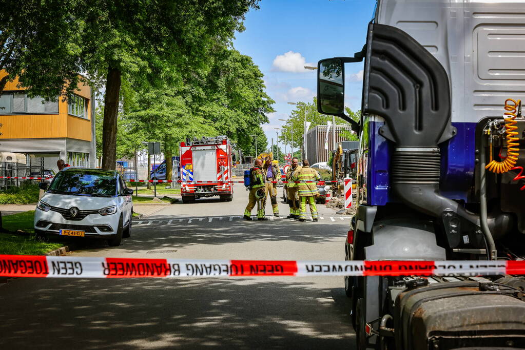 Gasleiding geraakt bij graafwerkzaamheden