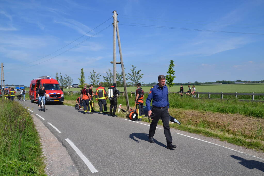 Automobilist raakt van de weg en belandt in sloot