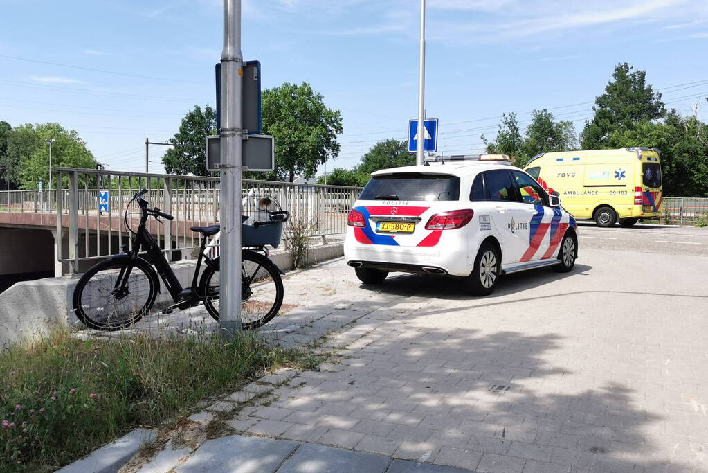 E-biker met hondje onderuitgegaan