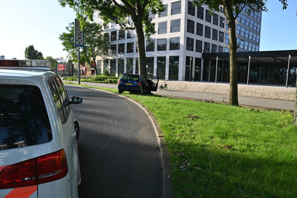 Bestuurder parkeert auto tegen boom en verdwijnt