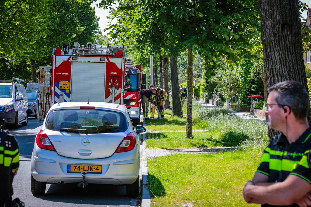 Straat afgezet door gaslekkage