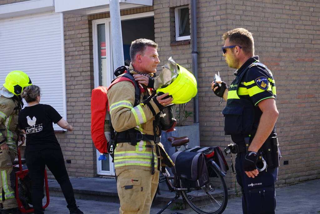 Wasmand gaat in vlammen op