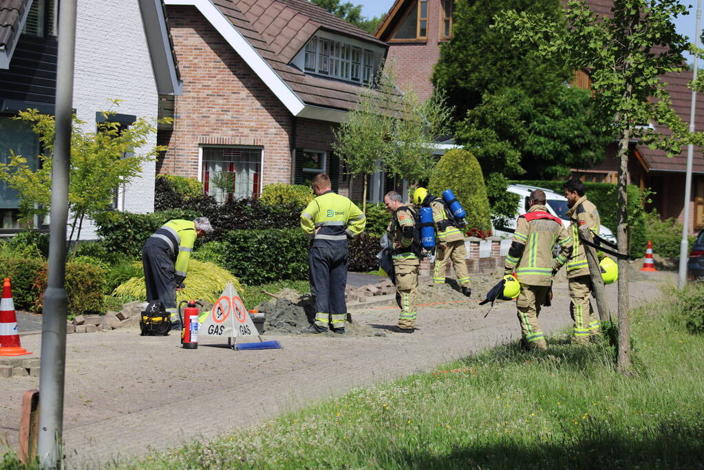 Gaslekkage bij graafwerkzaamheden aanleg glasvezel