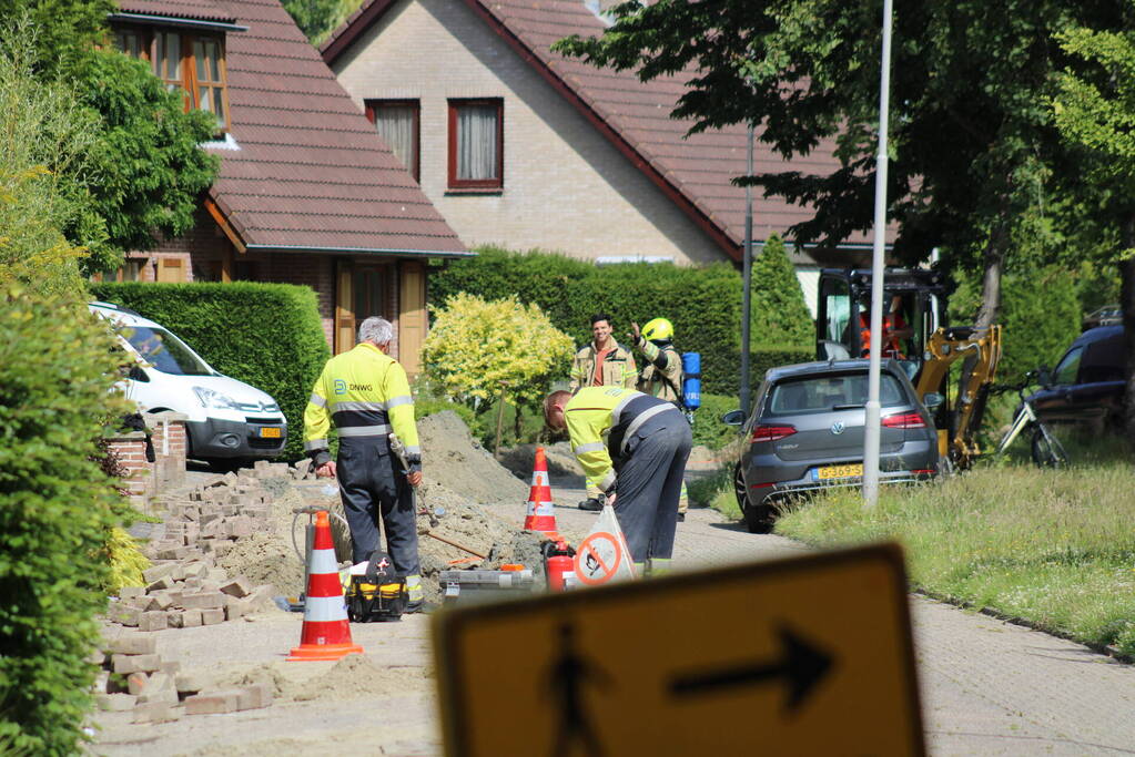 Gaslekkage bij graafwerkzaamheden aanleg glasvezel