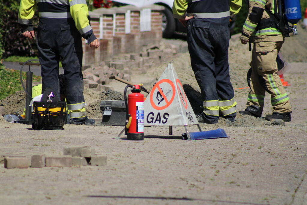 Gaslekkage bij graafwerkzaamheden aanleg glasvezel
