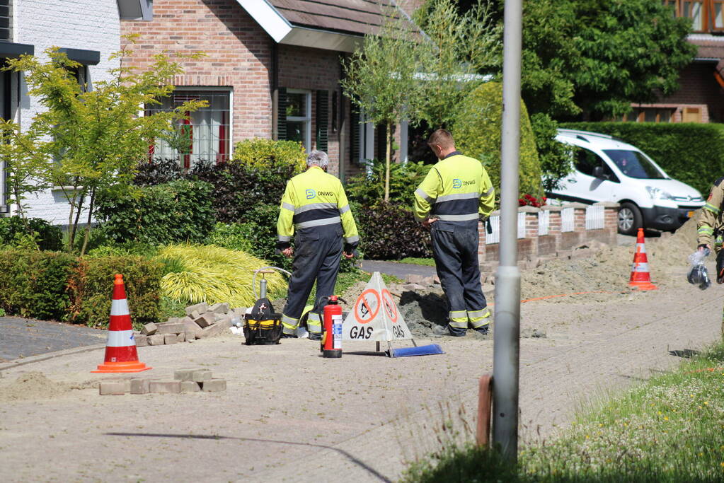 Gaslekkage bij graafwerkzaamheden aanleg glasvezel