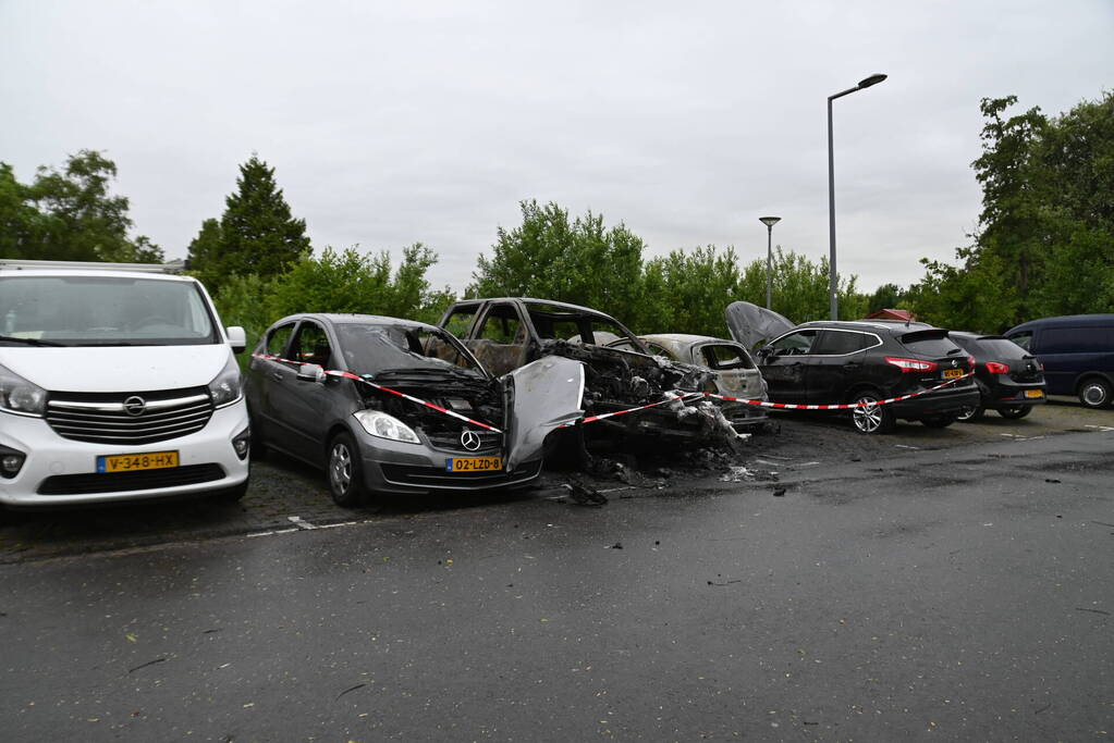 Auto's uitgebrand op parkeerplaats volkstuinvereniging