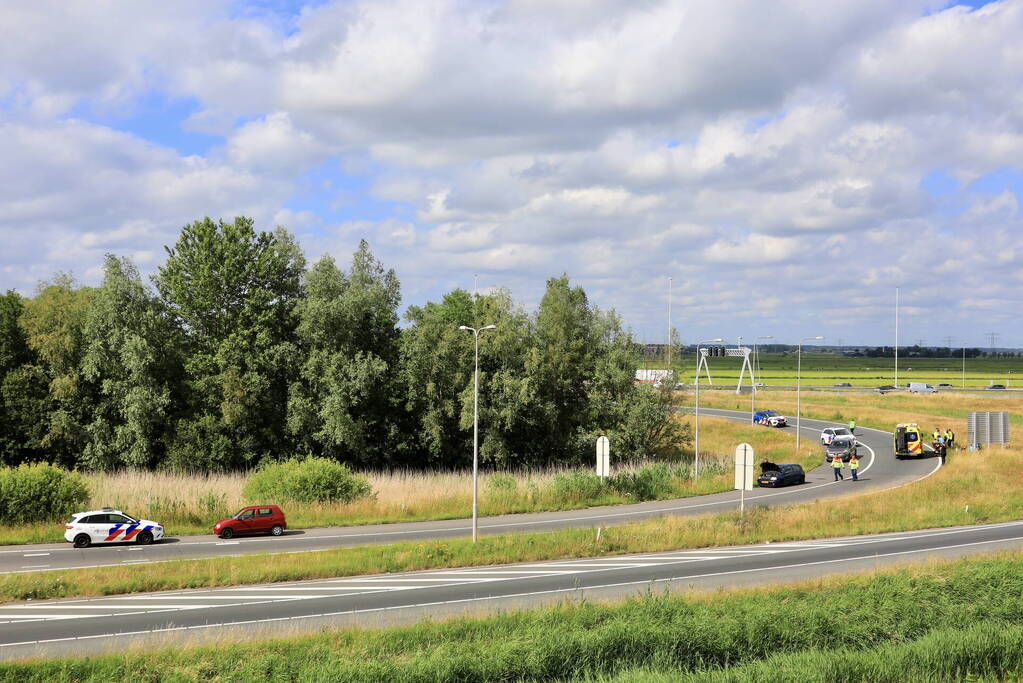 Motorrijder gewond bij ongeval op afrit
