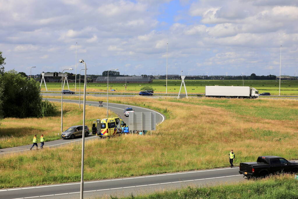 Motorrijder gewond bij ongeval op afrit