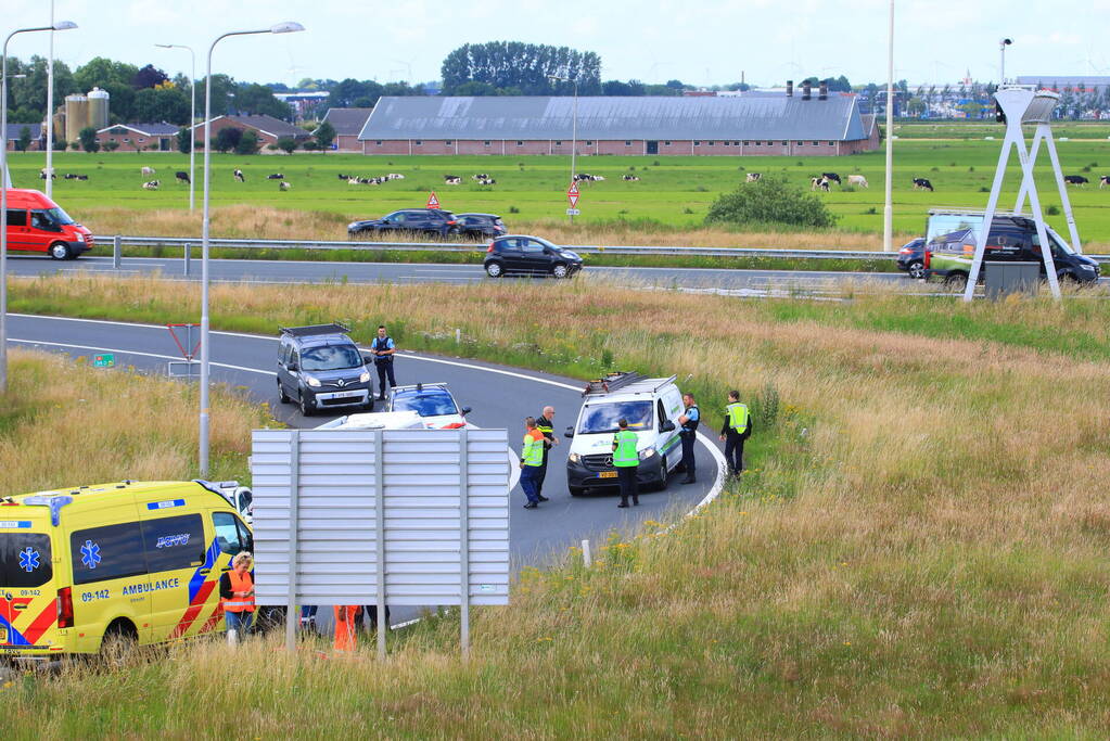 Motorrijder gewond bij ongeval op afrit