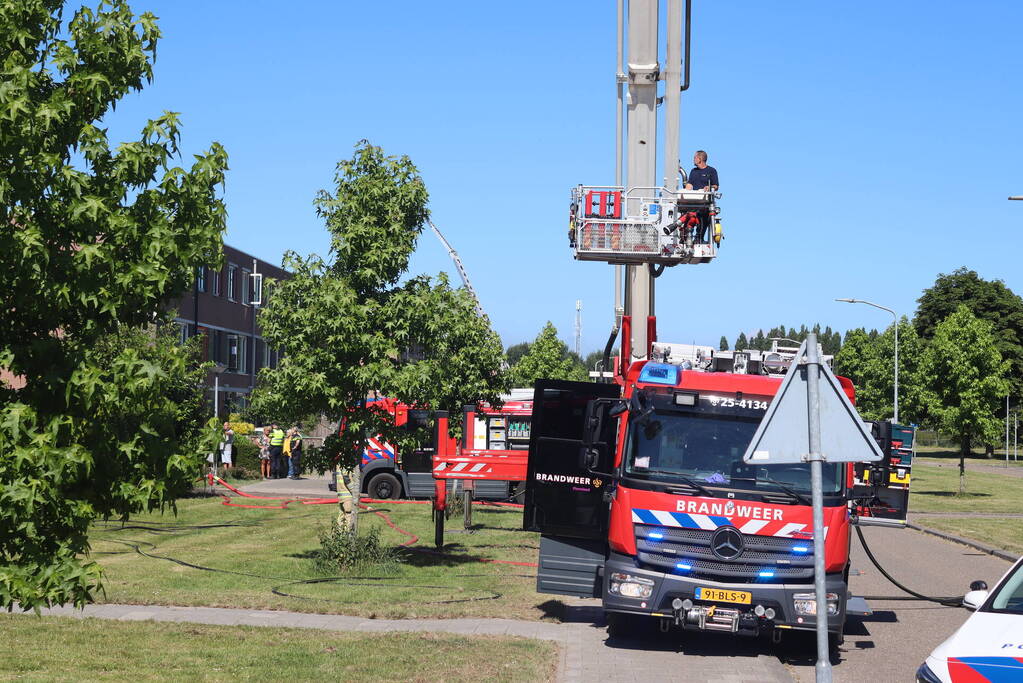 Brand op bovenste verdieping van hoekwoning