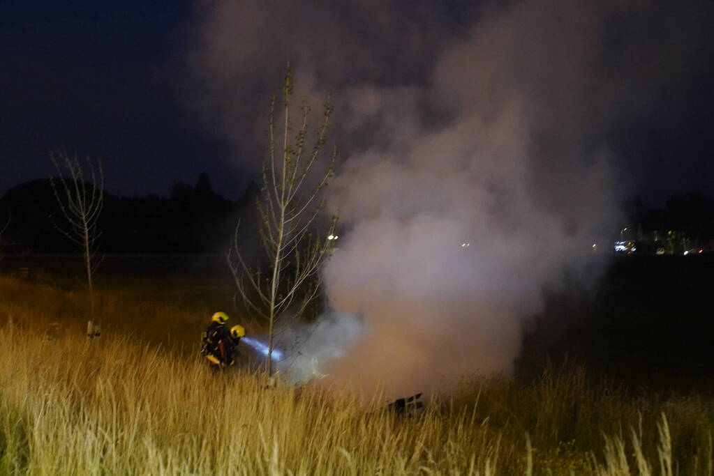 Bermbrand langs de snelweg