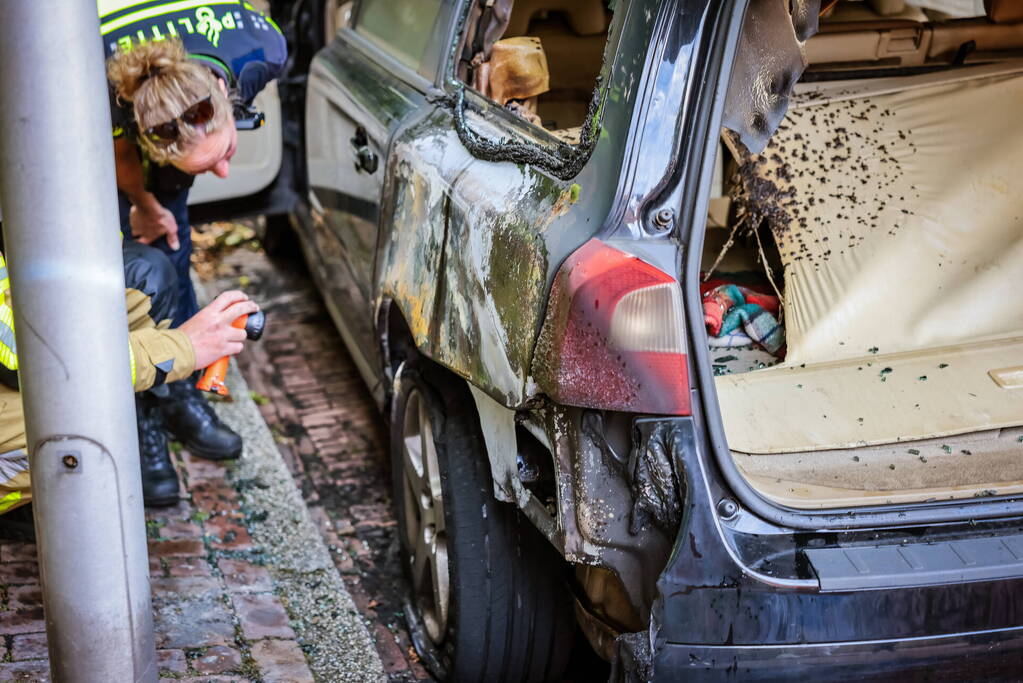 Geparkeerde personwagen vliegt in brand