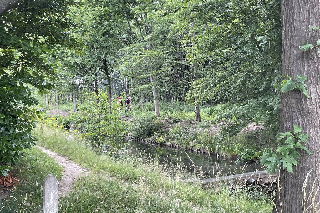 Brandweerlieden blussen brand in buitengebied