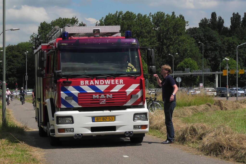 Brand in berm snel geblust