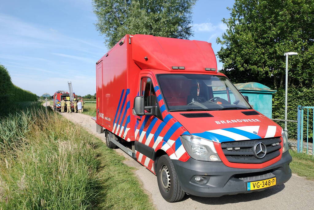 Hondje ontsnapt aan baasje en plonst in sloot