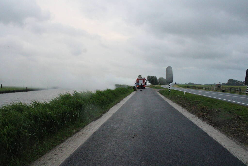 Rookontwikkeling vanwege brand in hooibalen
