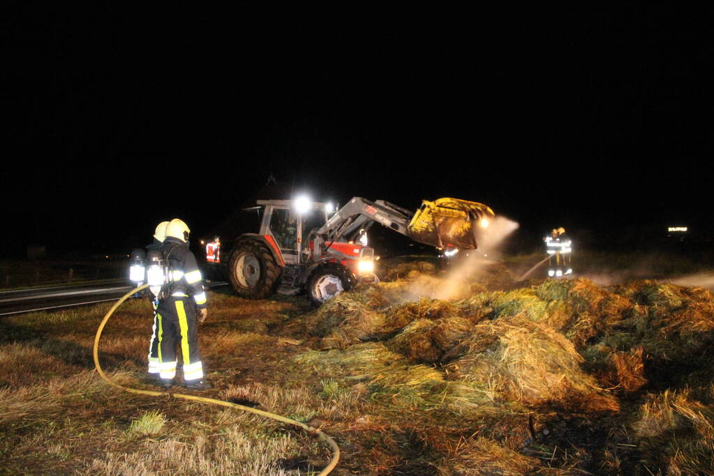 Rookontwikkeling vanwege brand in hooibalen