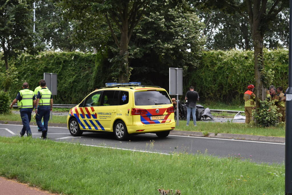 Automobilist overleden bij crash tegen boom