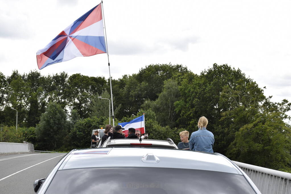 Protestactie op viaduct van snelweg