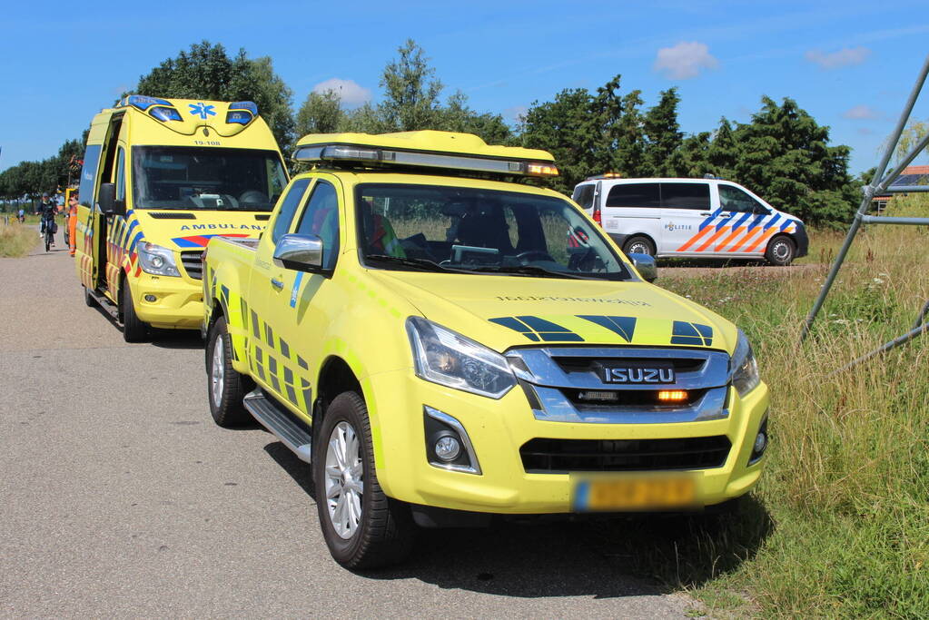 Een gewonde bij kop-staart ongeval