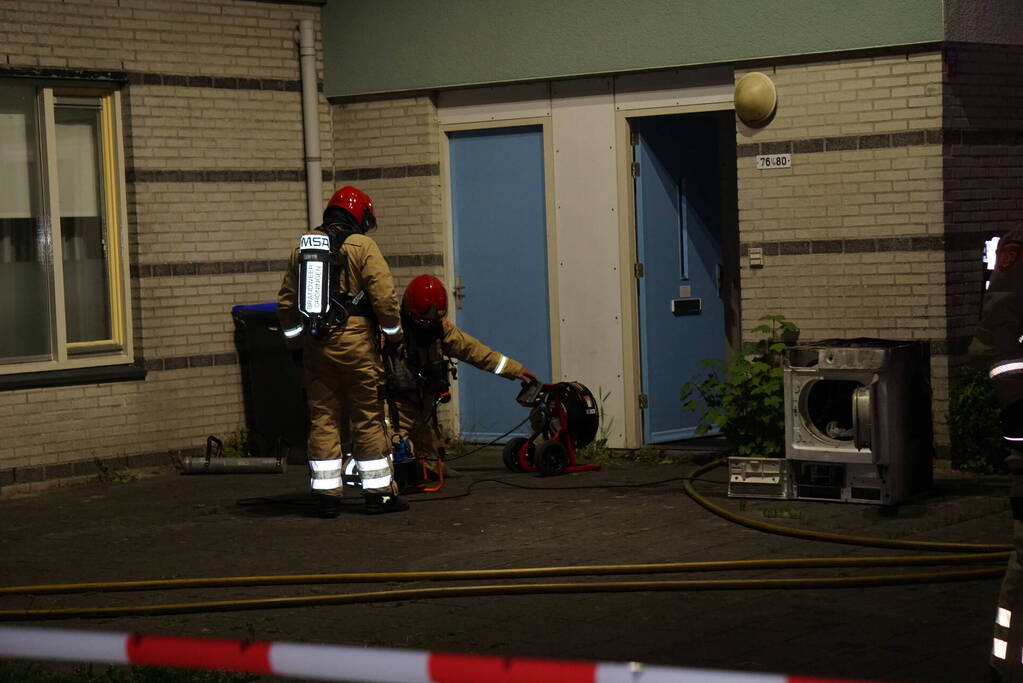 Wasdroger vat vlam in woning