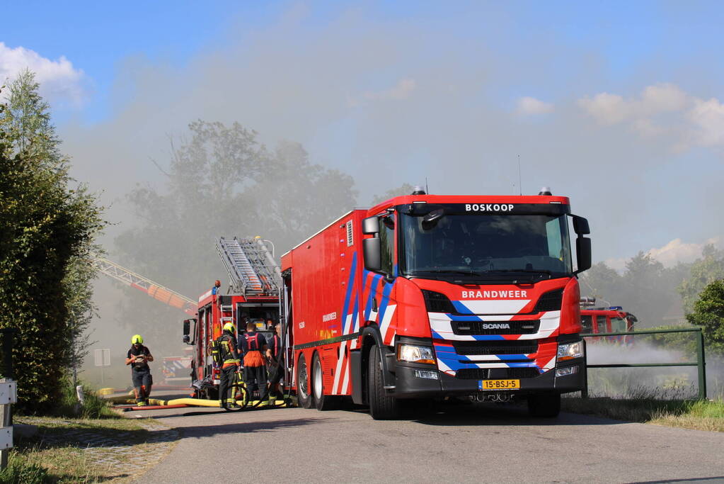 Schuur en camper verwoest vanwege brand