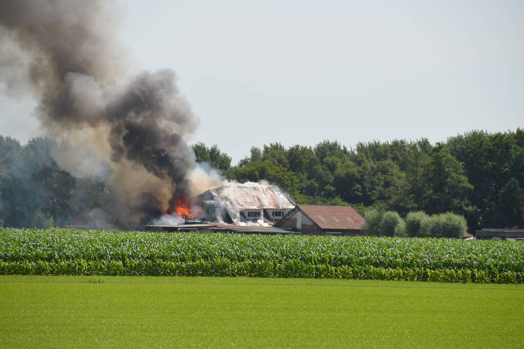 Boerderij volledig in brand