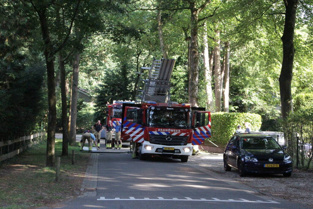 Schuur achter woning in brand