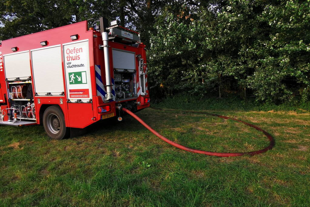 Bosjes in brand onder viaduct
