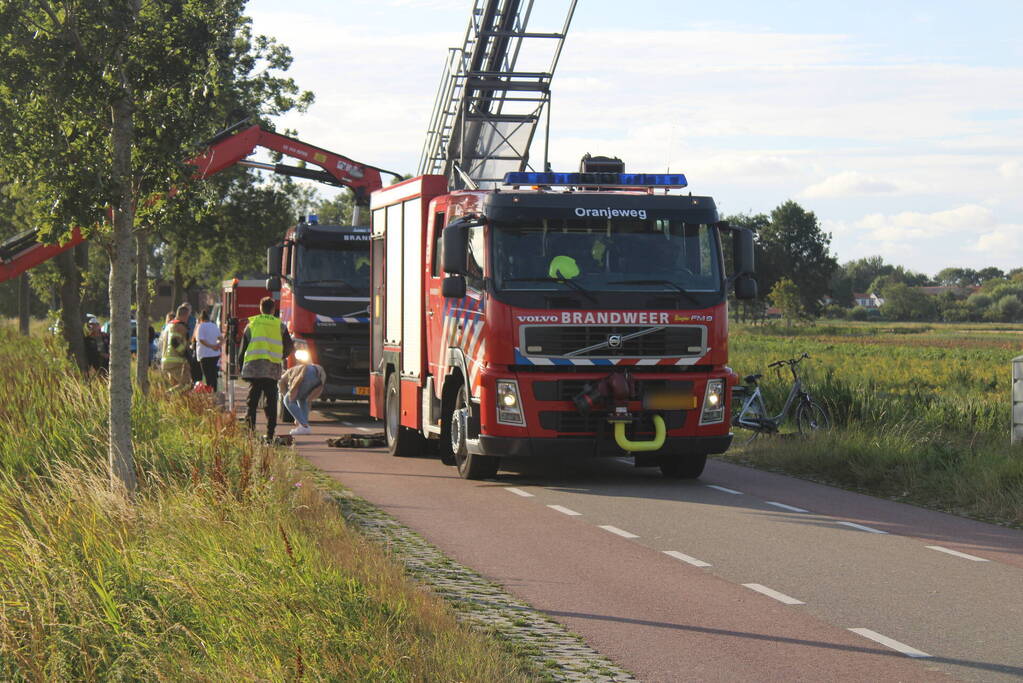 Veel mankrachten ingezet bij paard te water