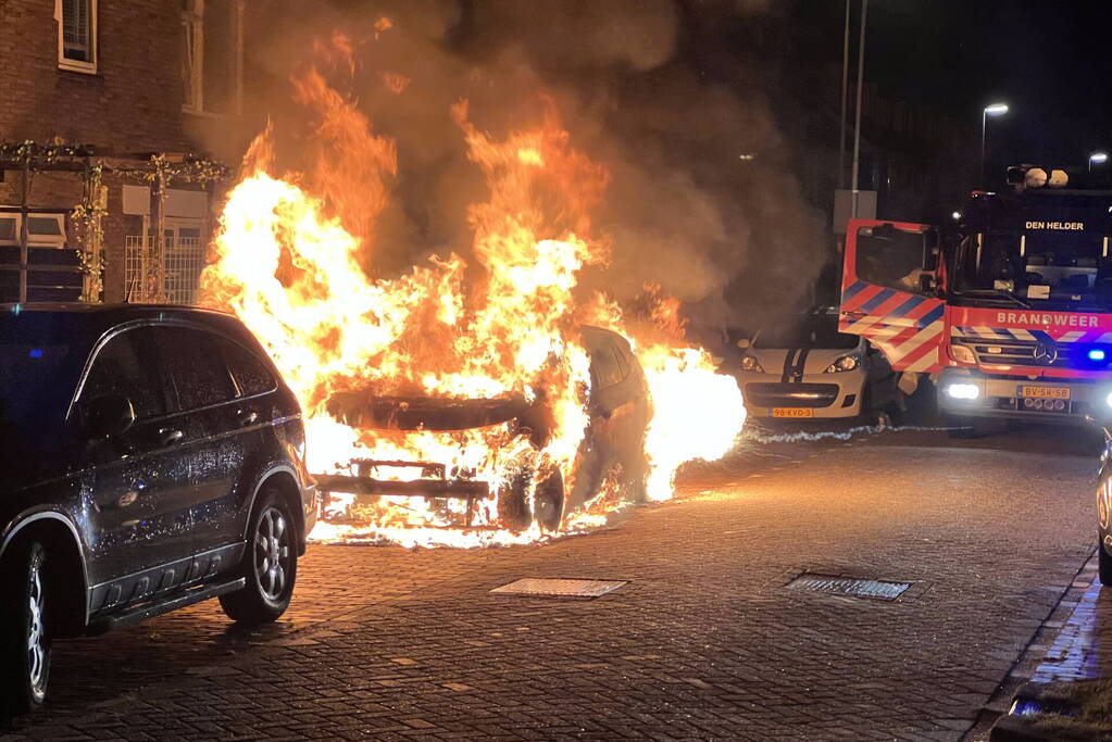 Electrische auto volledig is brand