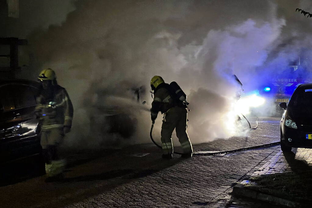 Electrische auto volledig is brand