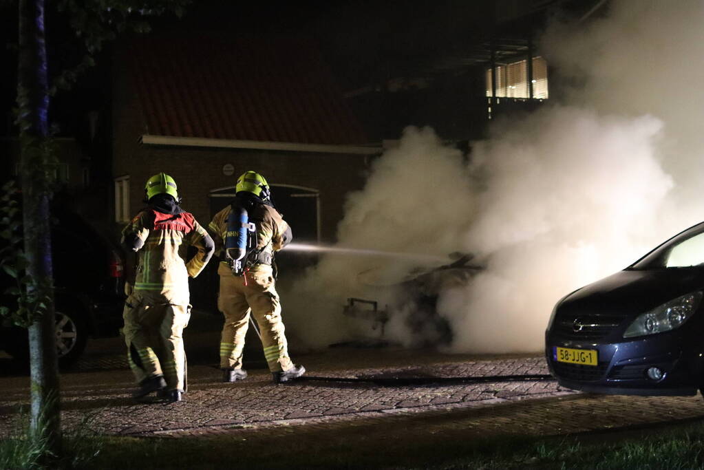Electrische auto volledig is brand