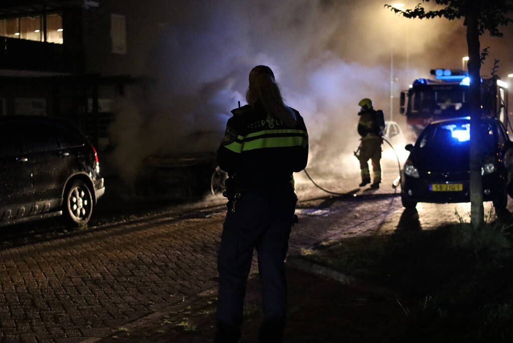 Electrische auto volledig is brand