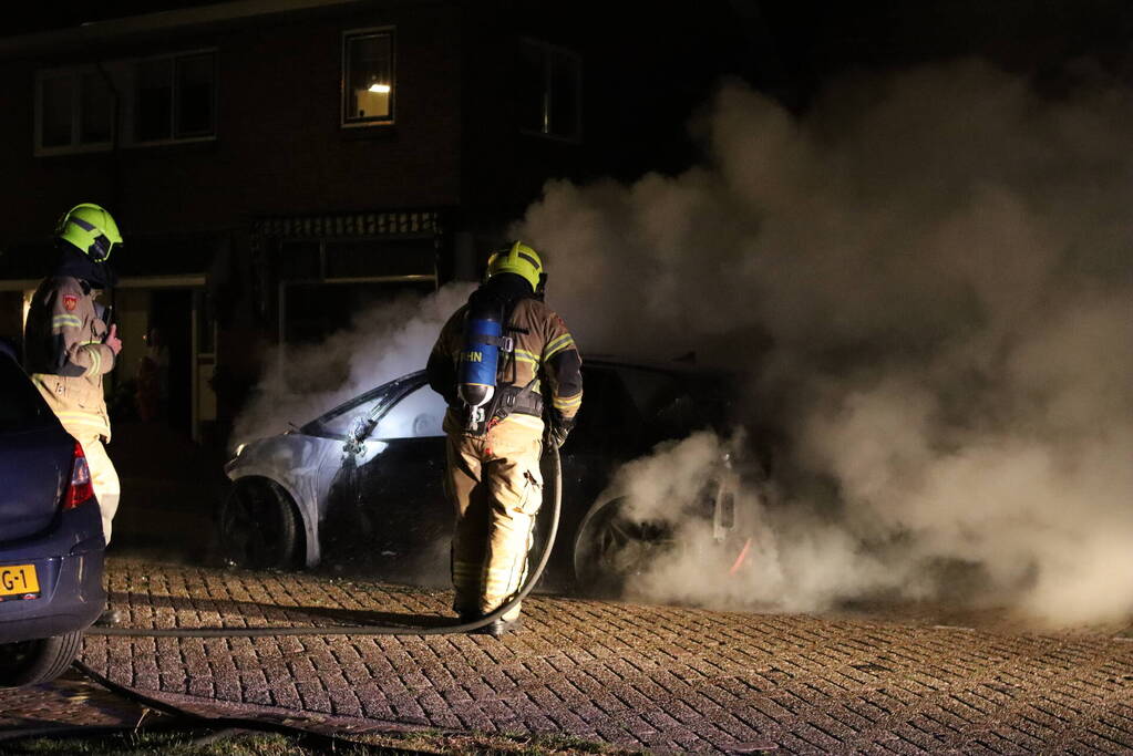 Electrische auto volledig is brand
