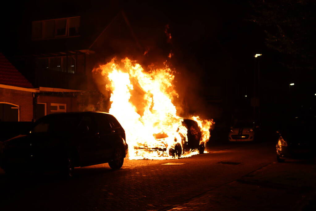 Electrische auto volledig is brand