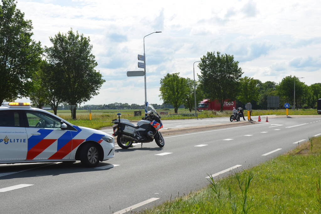 Motorrijder gewond bij verkeersongeval