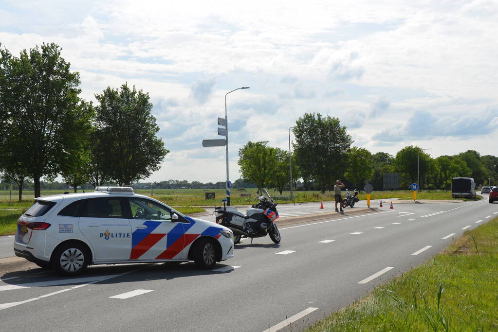 Motorrijder gewond bij verkeersongeval