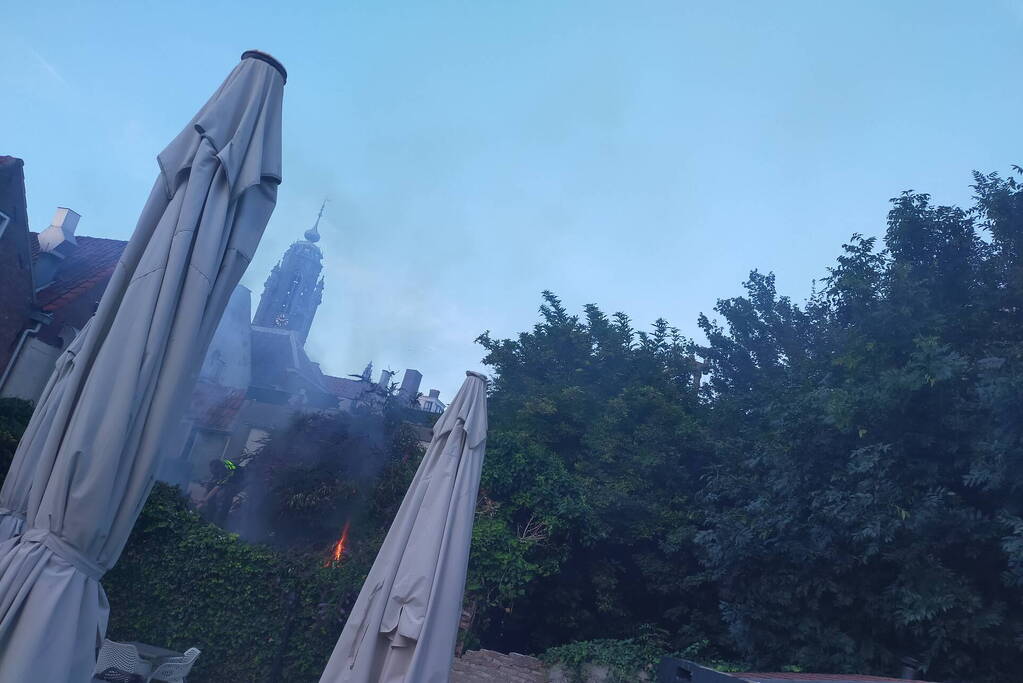 Brand in bosschage bij stadswoning