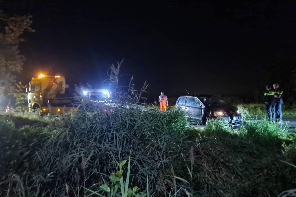 Schade na aanrijding met boom en bord