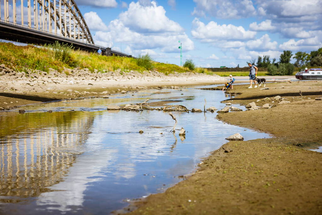 Laag waterpeil de Waal trekt veel bekijks