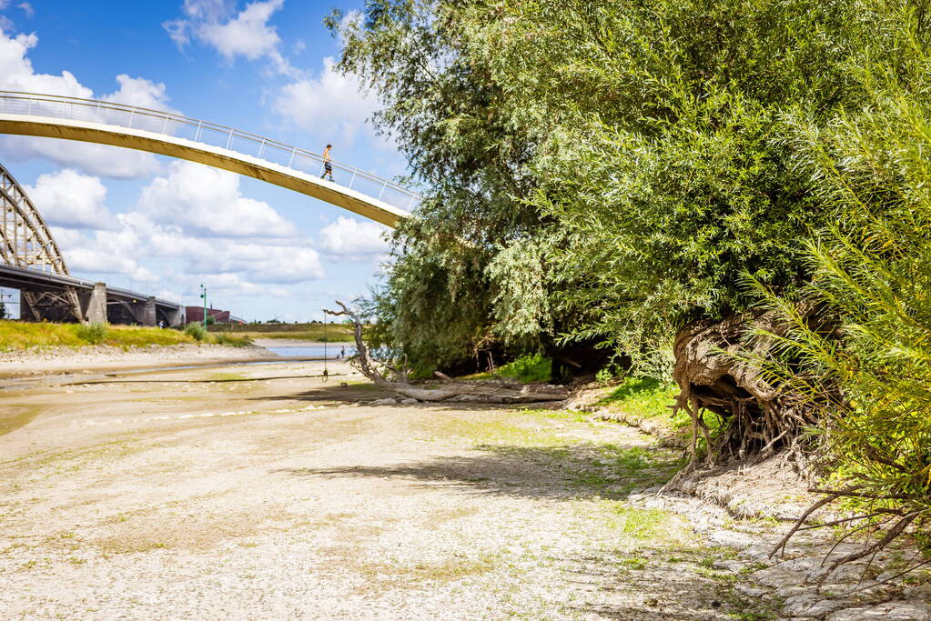 Laag waterpeil de Waal trekt veel bekijks