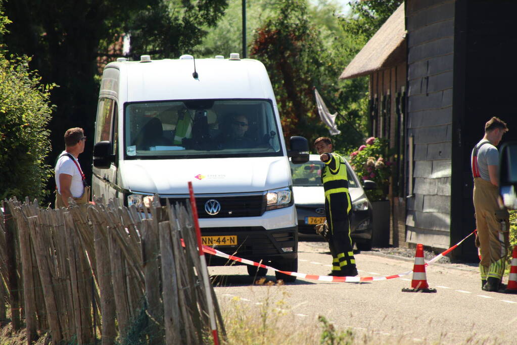 Gasleiding geraakt tijdens werkzaamheden
