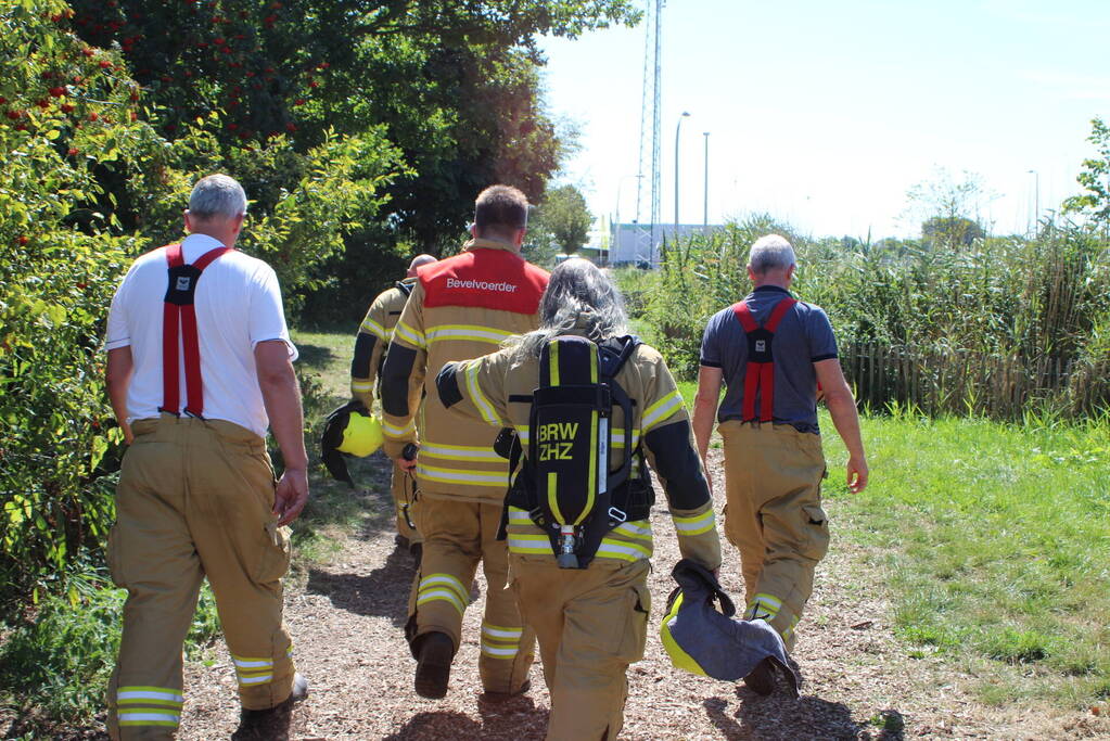 Brand in berm snel geblust